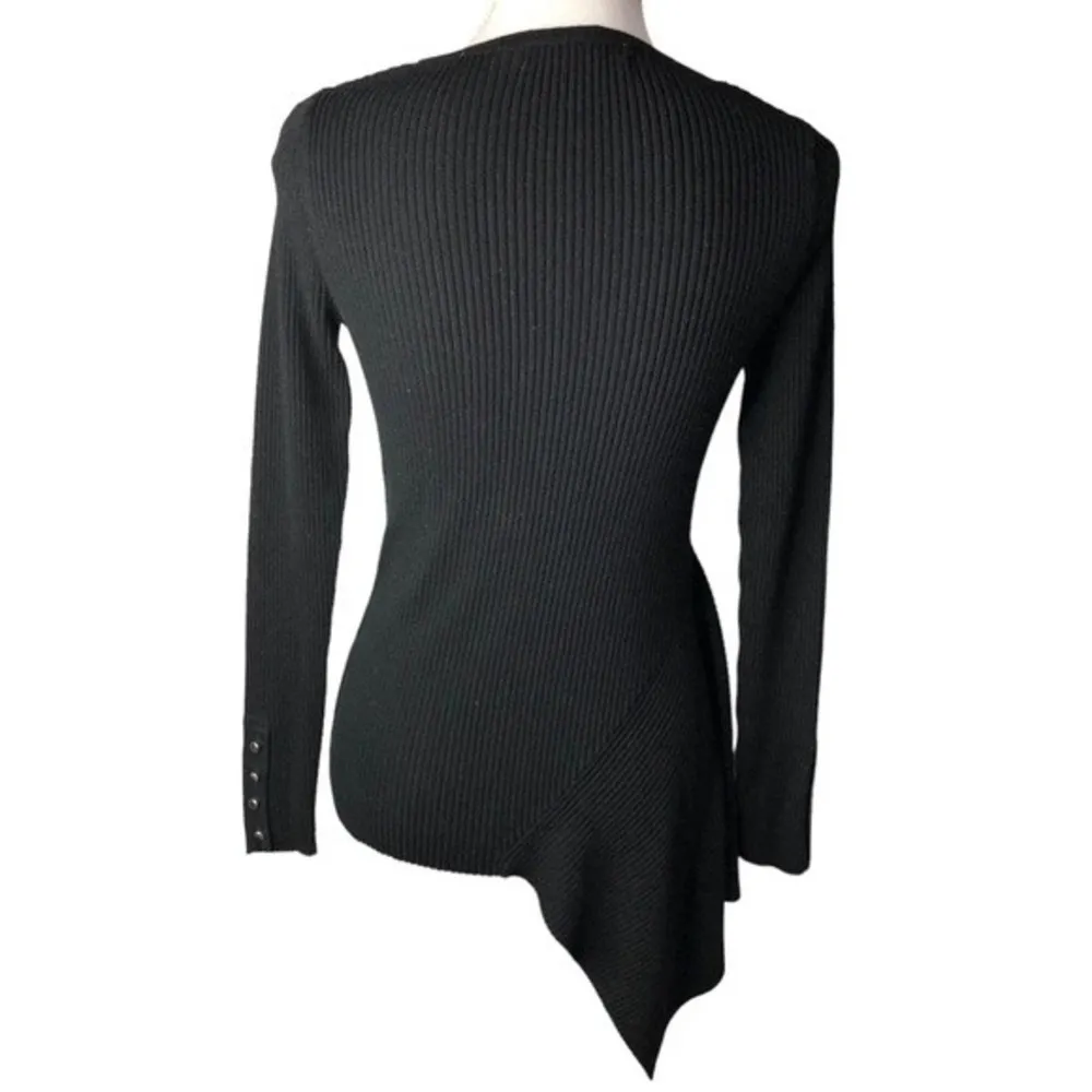 Catherine Malandrino Ribbed Knit Asymmetrical Long Sleeve Pullover Sweater - Image 75
