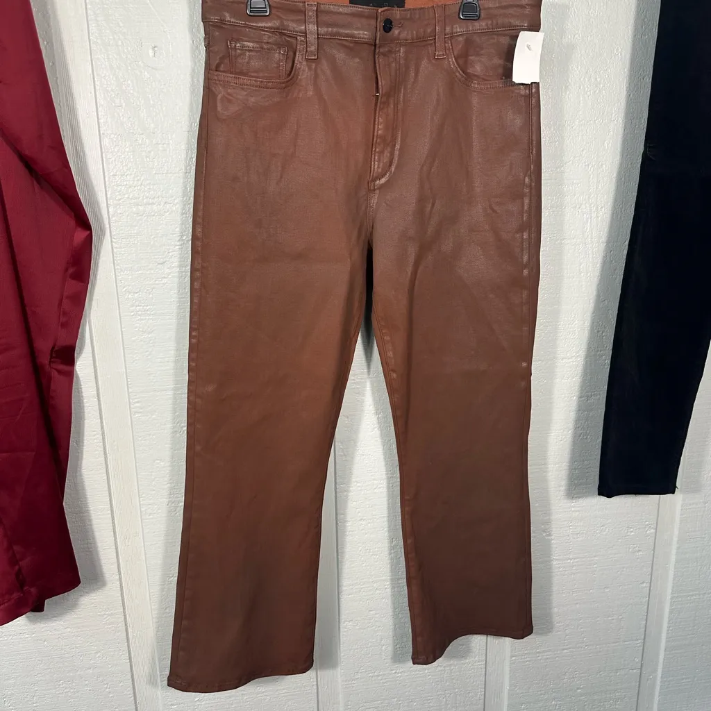 Joes Jeans THE CALLIE Bootcut Coated Leather  Brown Size 34 NWOT - Image 3