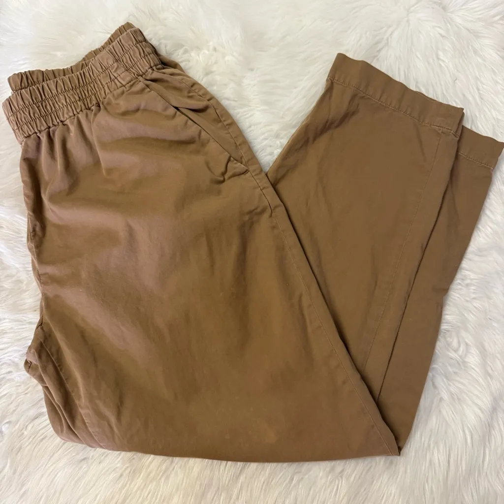 Everlane Women’s Easy Pants Khaki Brown Elastic Waist Tapered Size 6 - Image 5