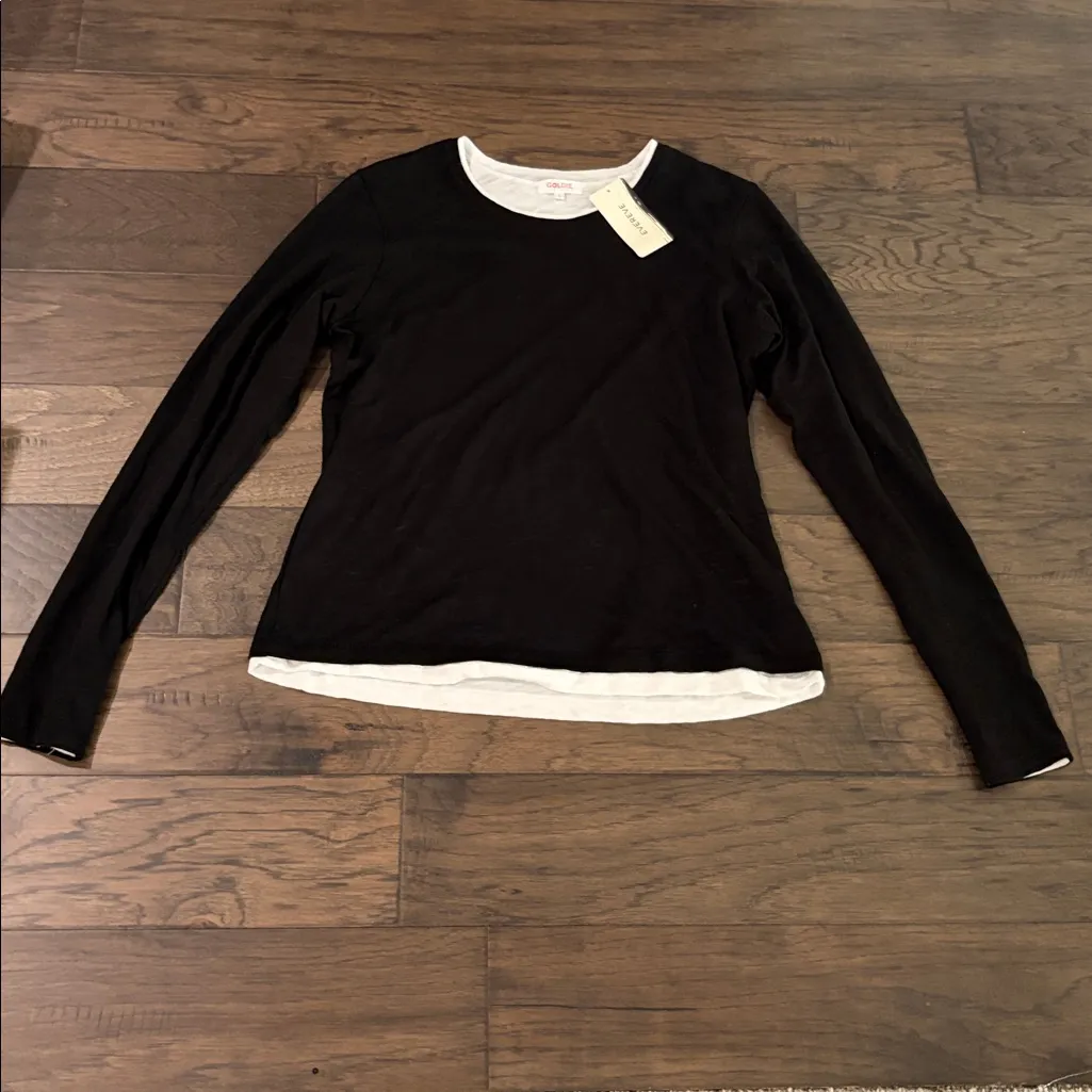 NWT Goldie Ling Sleeve Double Layer Tee Sz L - Image 3
