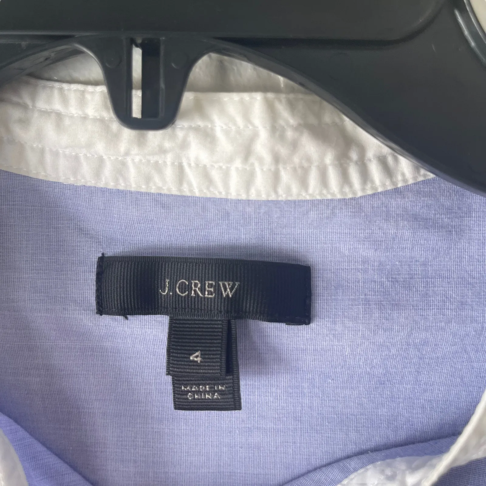 J. Crew Size 4 Small Gathered‎ Light Blue Bib Blouse Prarie Mininamlist - Image 5