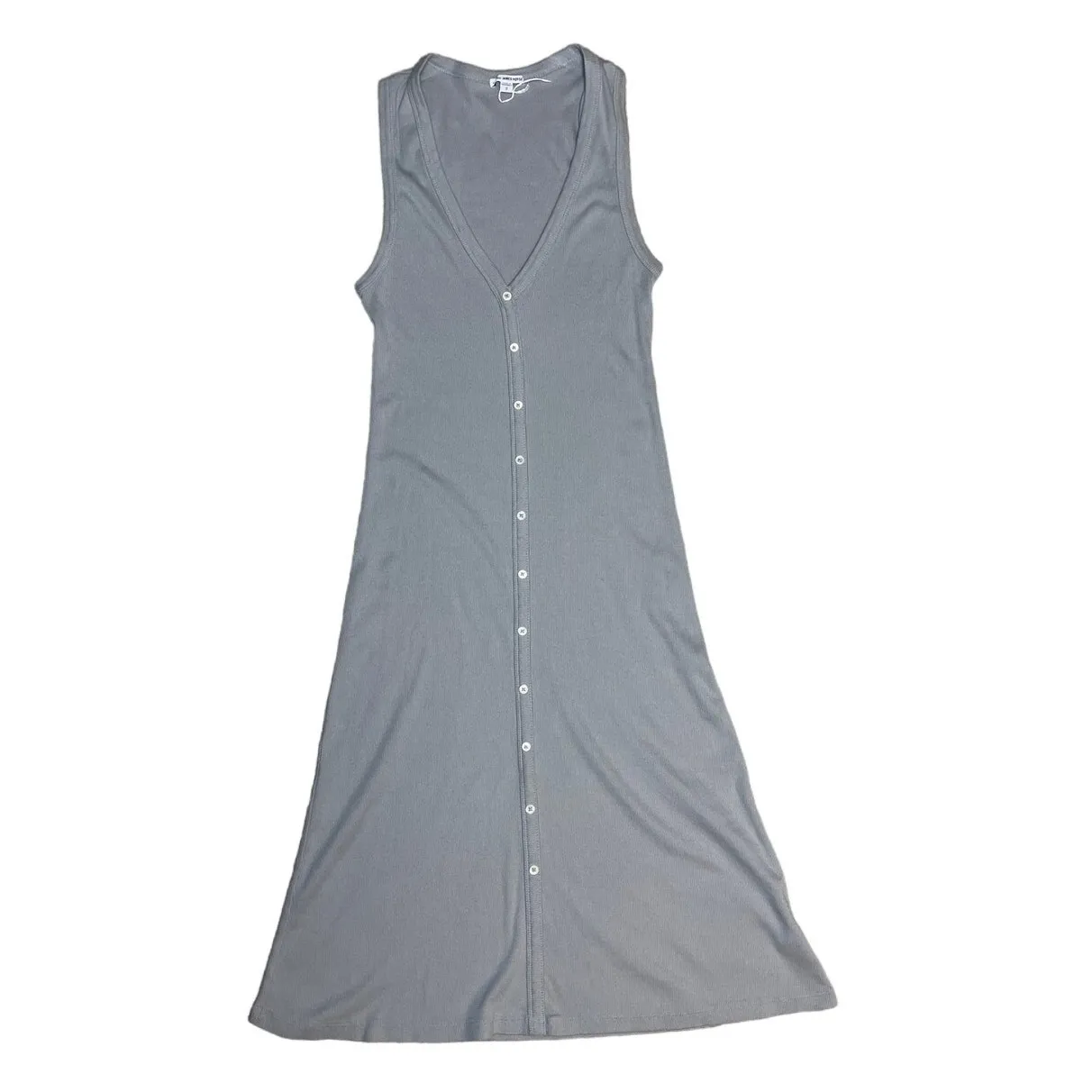 James Perse Ribbed Stretchy Gray Midi A-Line Dress Size‎ Medium - Image 8