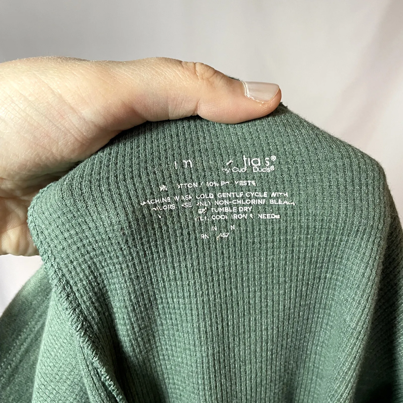 CuddlDuds green thermal pants ribbed knit pockets women's size 32 waist - Image 5