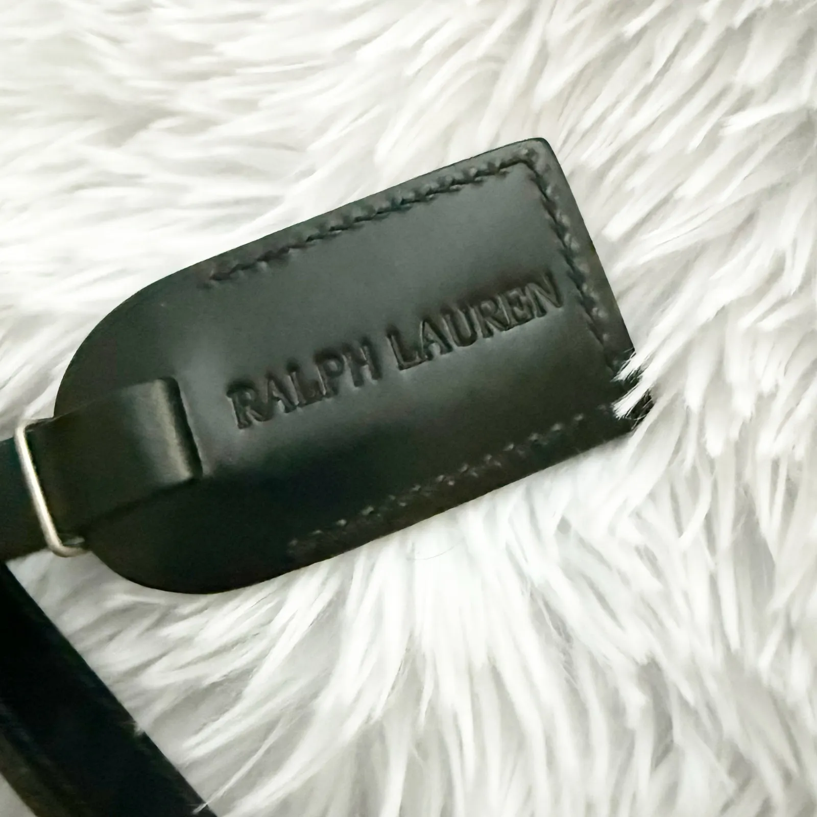 RALPH LAUREN | Classic Black Cream Beige Coated Fabric Houndstooth Bag Vintage - Image 4