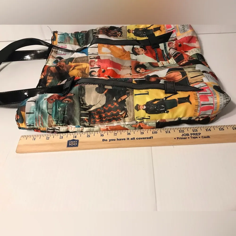 Vintage ELLE magazine cover tote fabric bag shoulder bag - Image 5