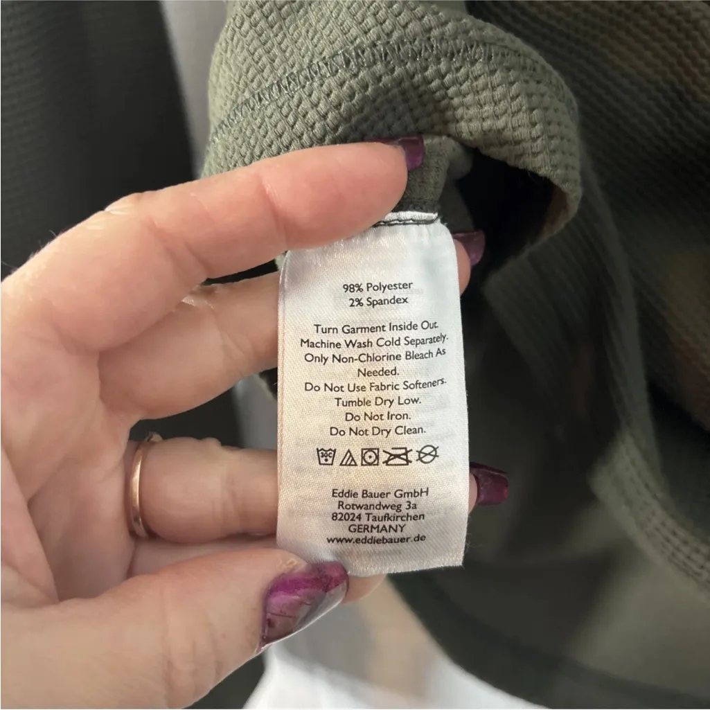 Eddie Bauer Women's Waffle Long Sleeve Crew Neck Lounge Top Green - Women's M - Image 4