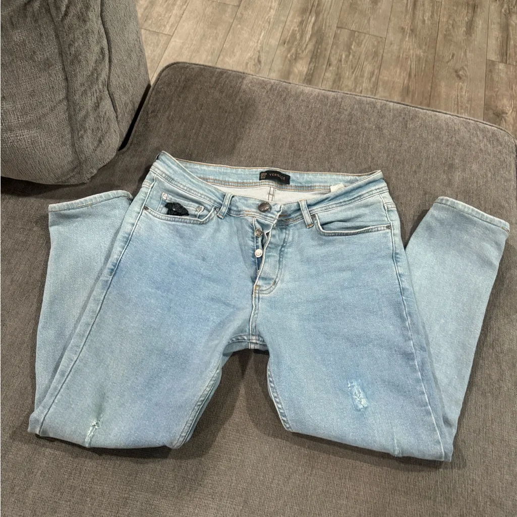 Versace Light Blue Denim Jeans - Image 6