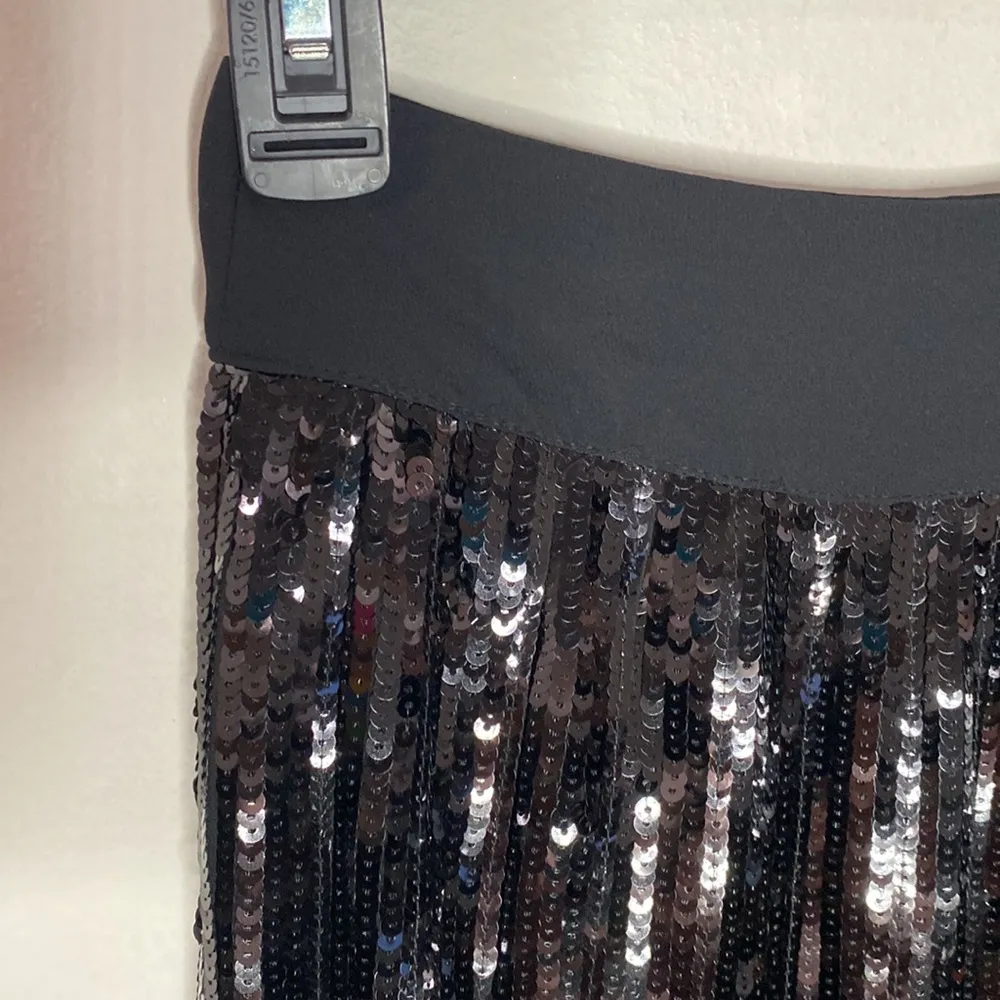EXPRESS New  High Waisted Sequin Pleated Midi Skirt size XS - Image 5