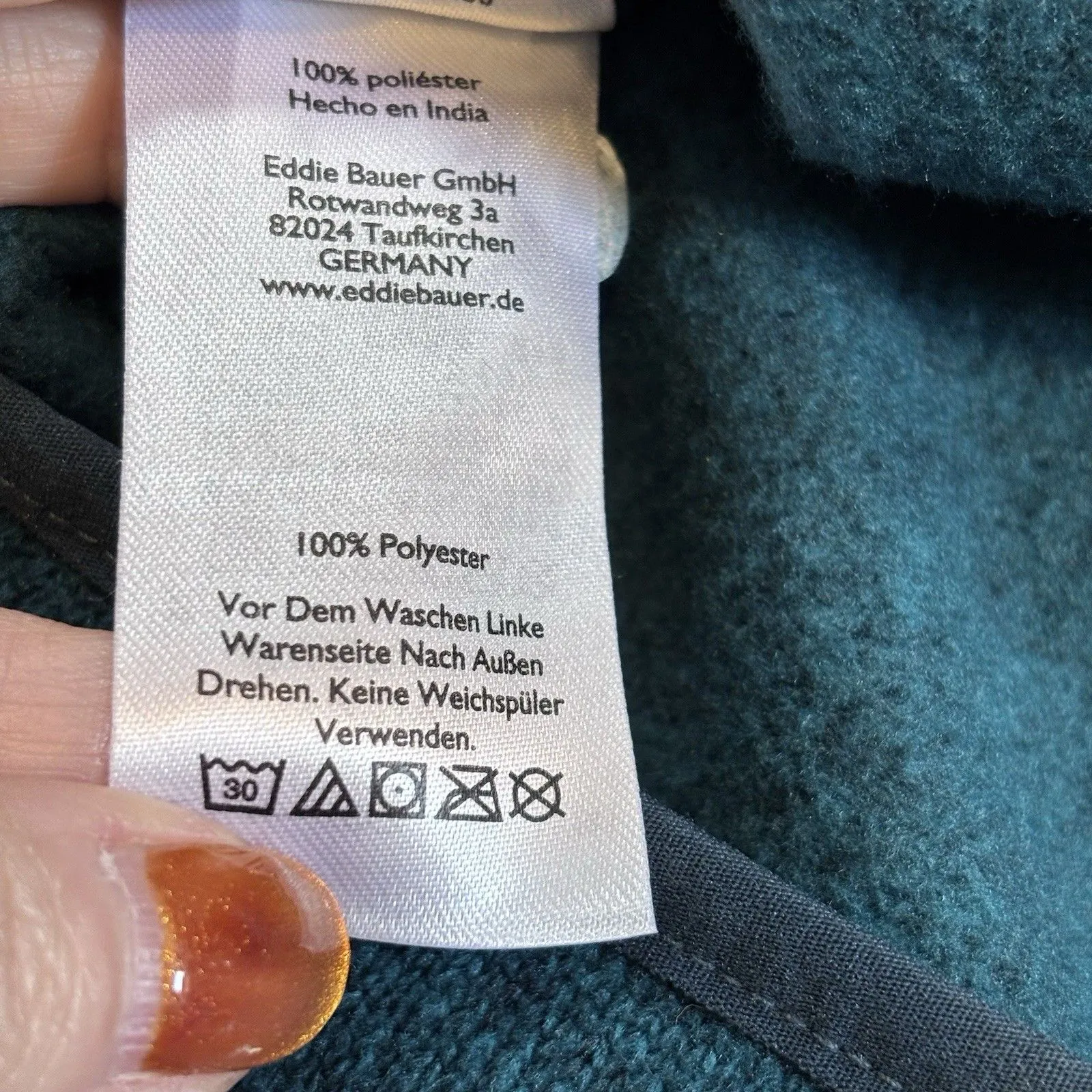 EDDIE BAUER Womens Cozy FLeece Mock Neck Pullover Teal Sweater Size M Casual - Image 12