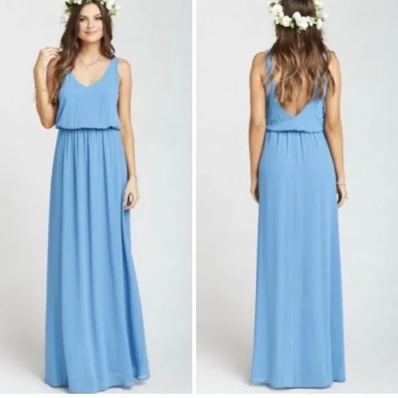 SHOW Me Your MuMu Kendall Maxi Dress SMALL Blue bride sleeveless - Image 2