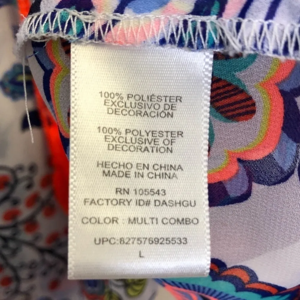 Milly  For DesignNation Colorful Sheer Tunic Blouse - Image 5