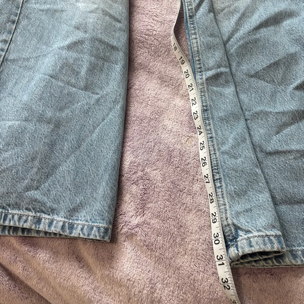 Cotton On Light Blue Wide Leg Cargo Jeans Sz 10 - Image 14