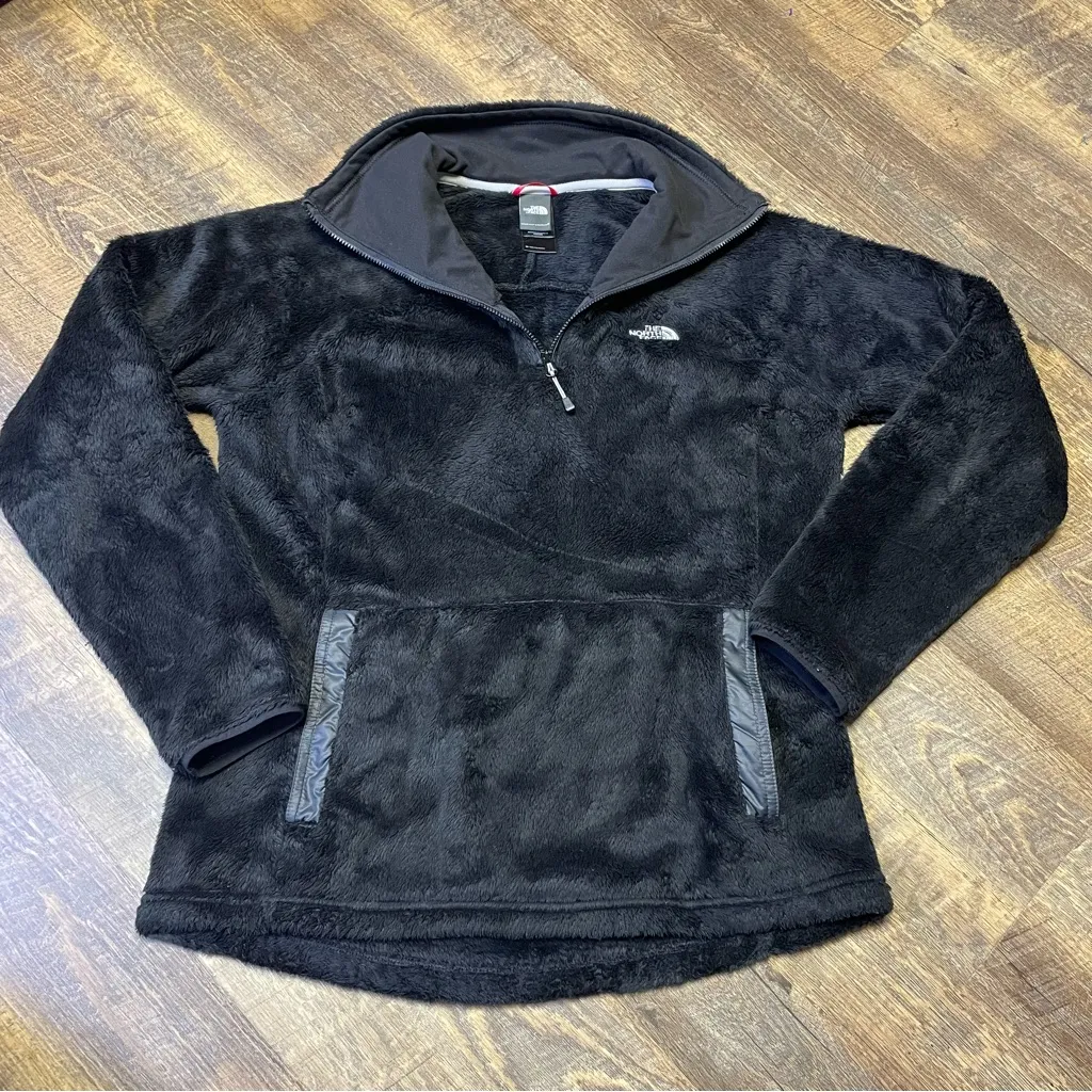 The North Face Osito Fleece Fuzzy 1/4 Zip Pullover Black Womens Medium Soft Cozy - Image 6