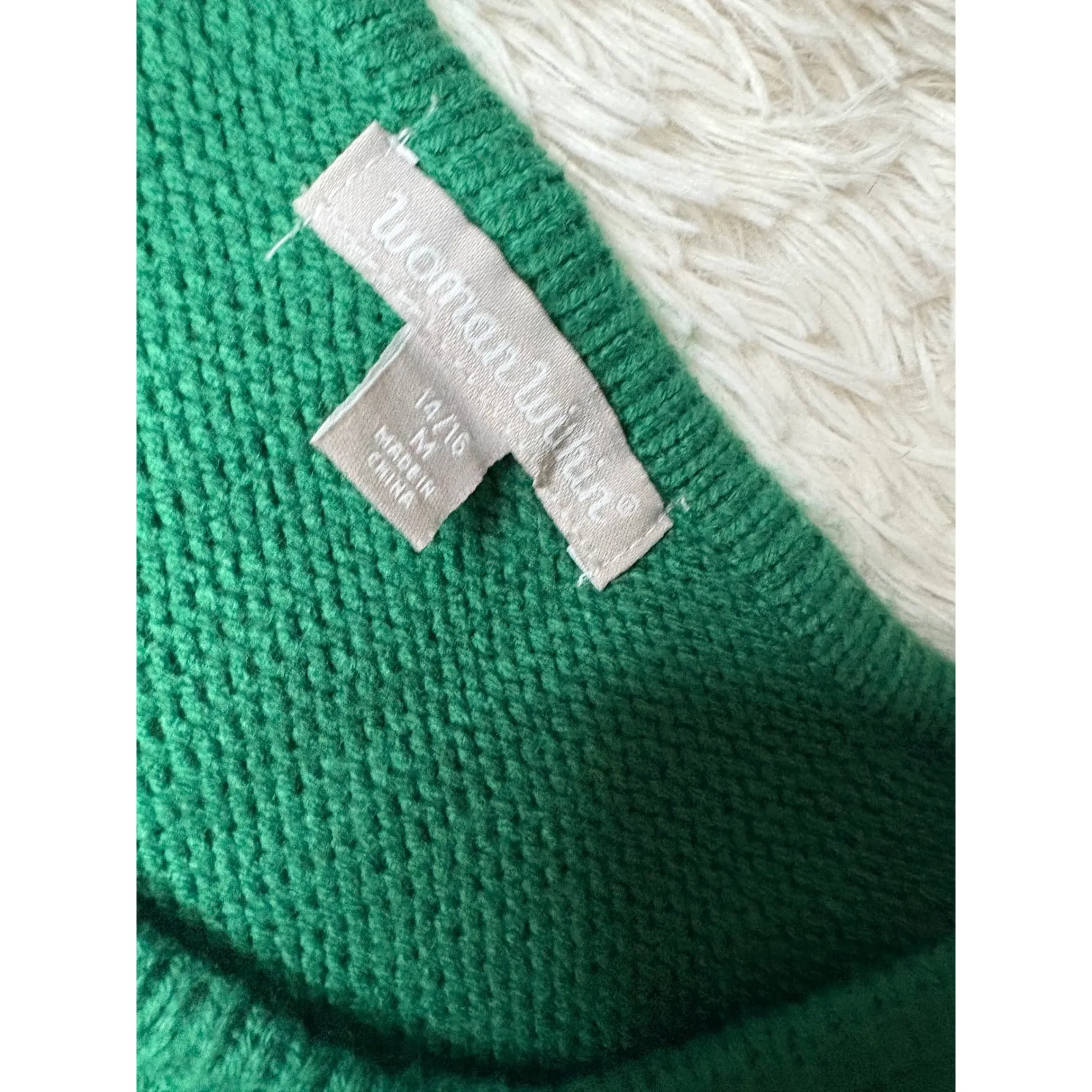 Woman Within Green Schnauzer Dog Santa Hat Christmas Sweater Size 14/16‎ - Image 3