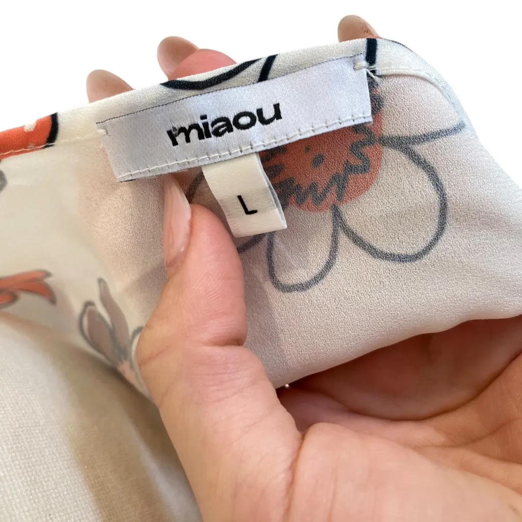 Miaou Tati Scarf Top In Crayola Floral Print Size Large - Image 9