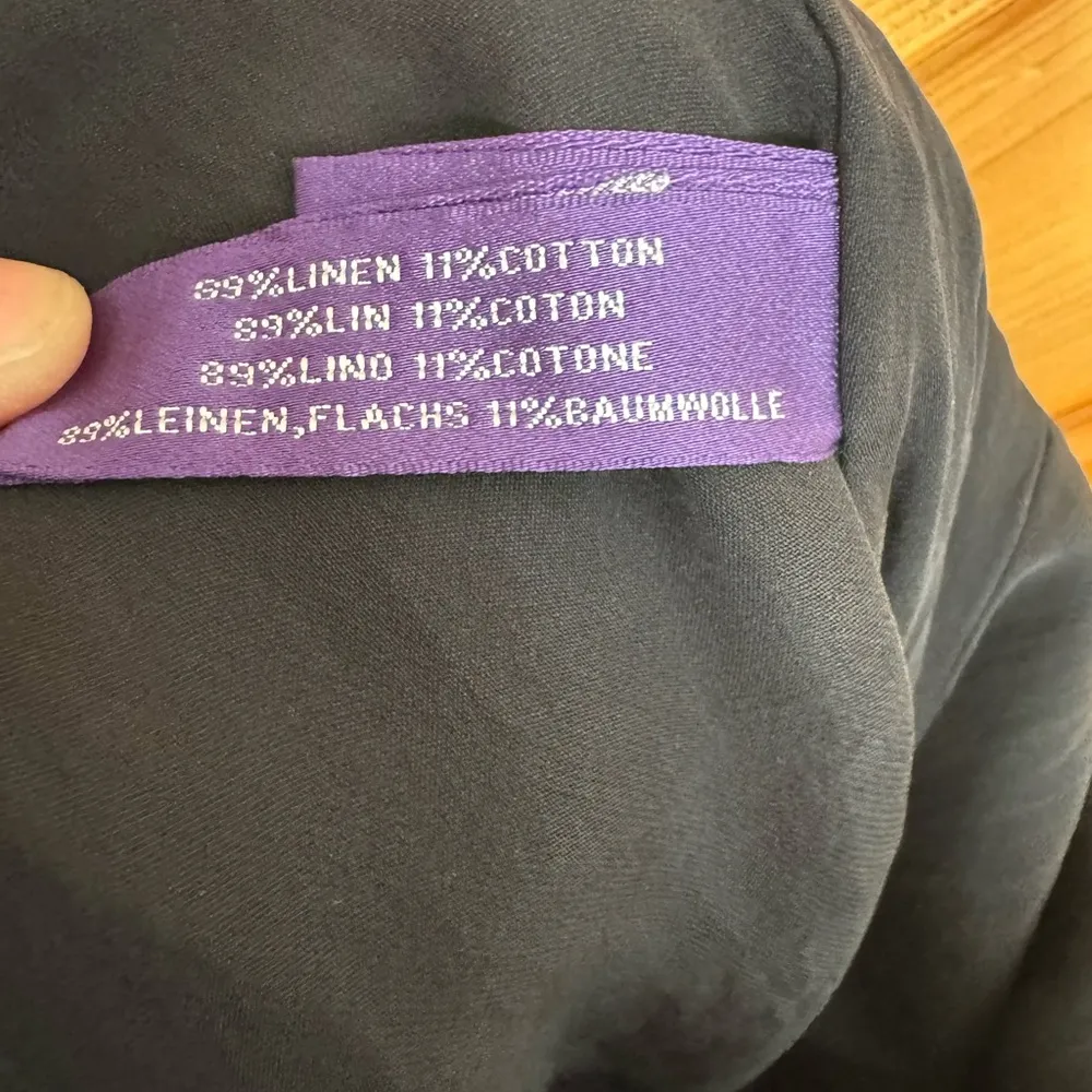 Ralph Lauren Purple Label Black Linen Blend Dress Size 8 - Image 5