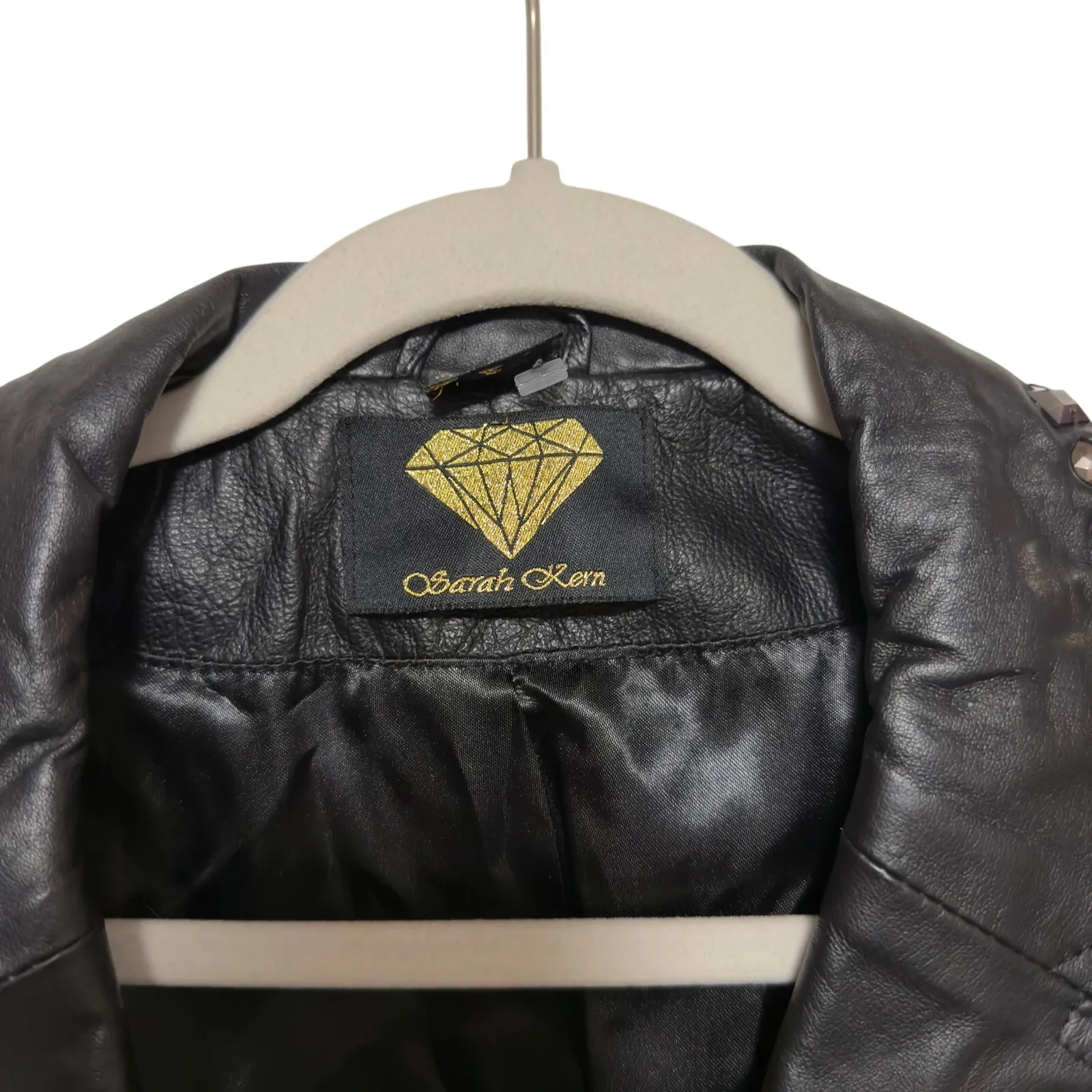 Sarah Kern Black Leather Blazer Studded Dark Academia Grunge Punk Edgy L/XL - Image 5