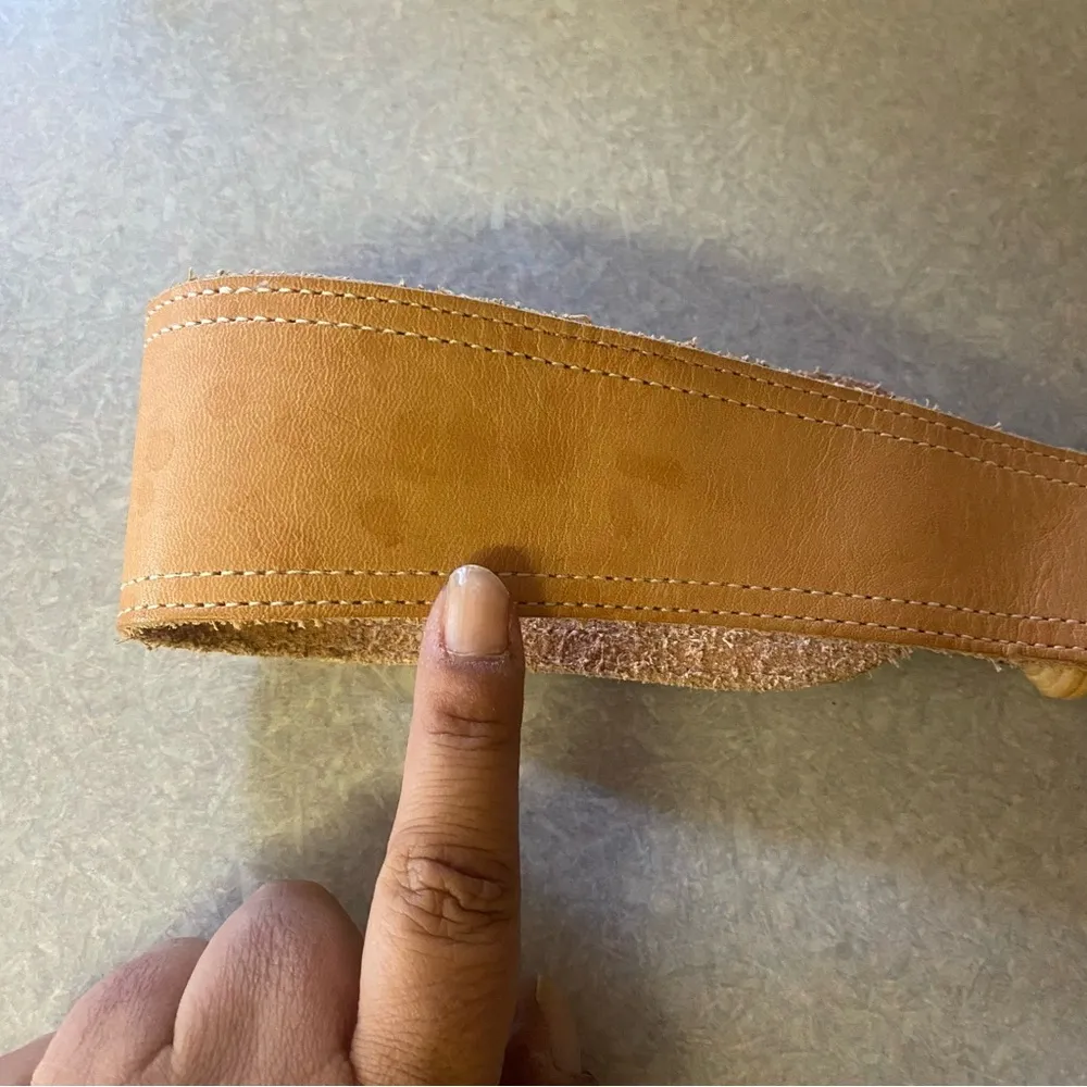 Coastal Cowgirl Western Boho Beaded Turquoise Leather Preppy Back Snap B… Tan - Image 5