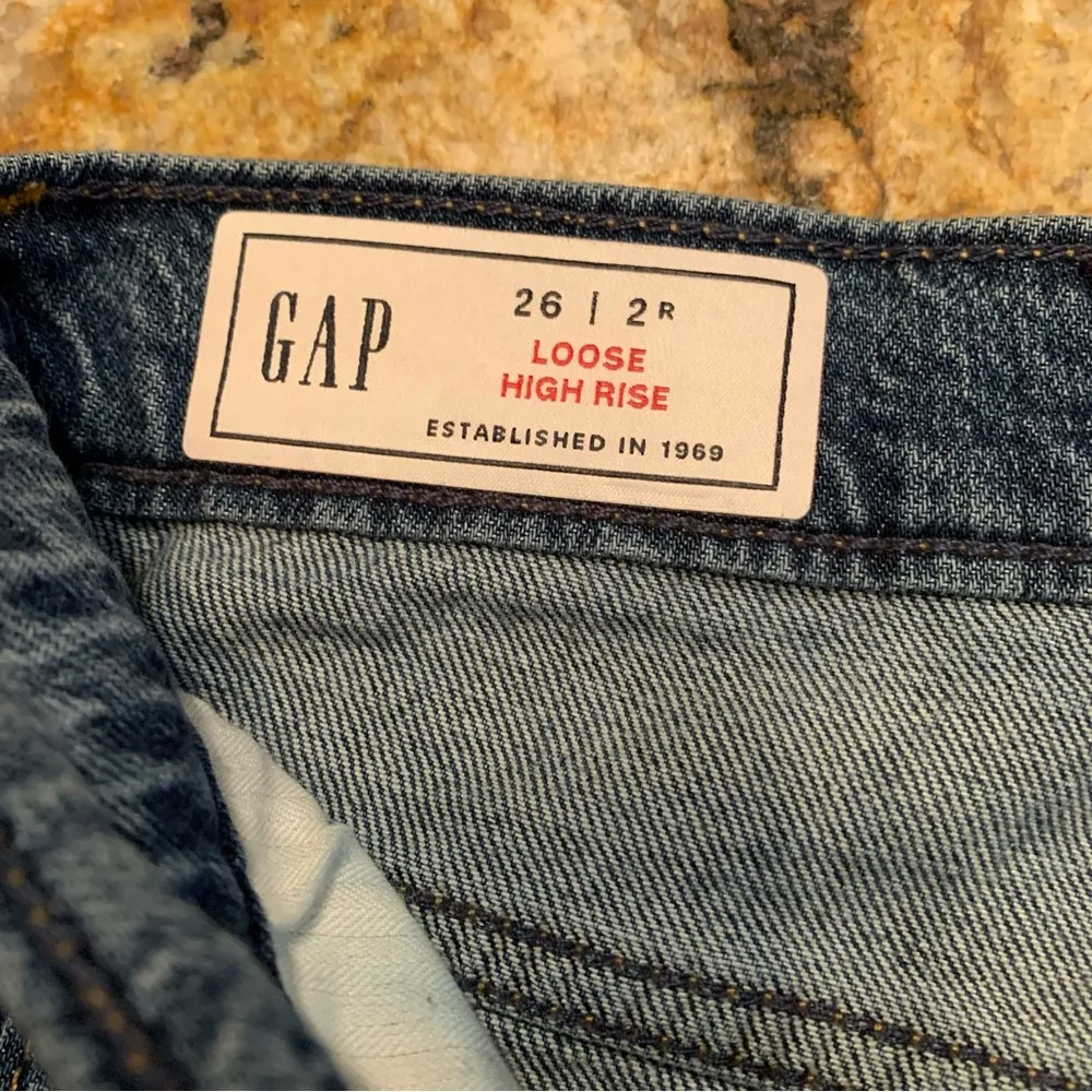 Gap High Rise Barrel Jeans Womens 2 26R Blue Baggy Denim Cotton 90s - Image 6