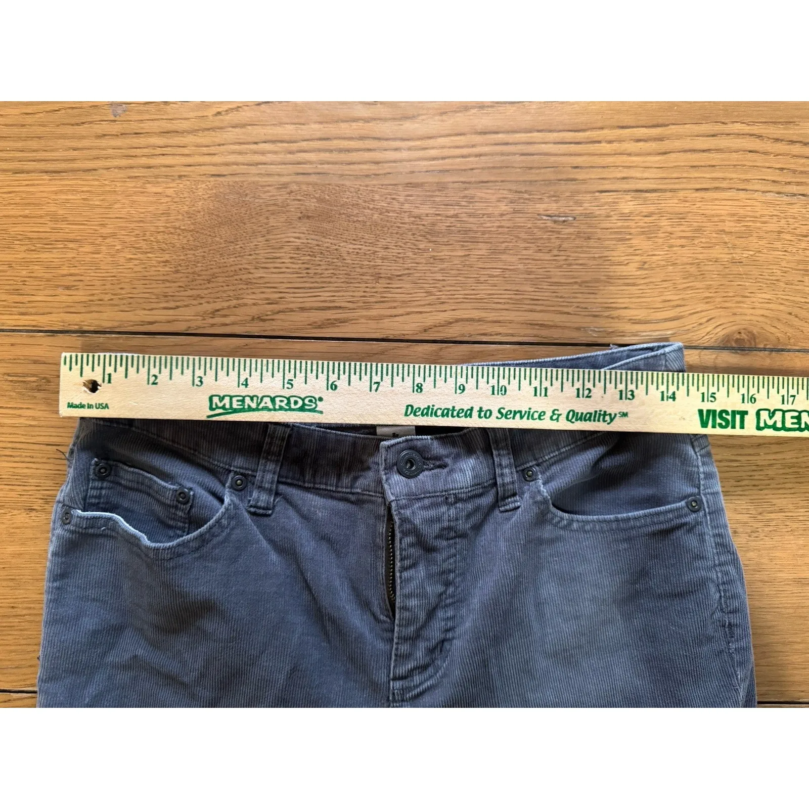 ST JOHNS BAY Womens Size 8p Petite Gray Straight Bootcut Corduroy Pants Casual - Image 4