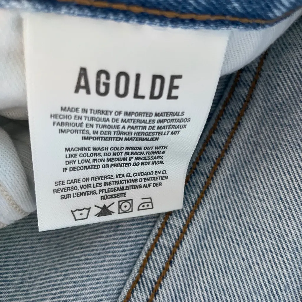 Agolde Women's Denim Wide Leg Jeans in Light Blue - Image 3