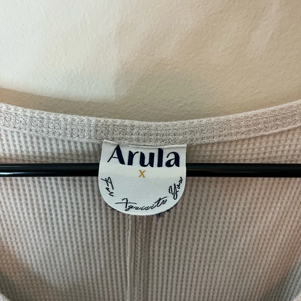 ARULA Lace Hem Cream Tank Top Gray Size XL - Image 2