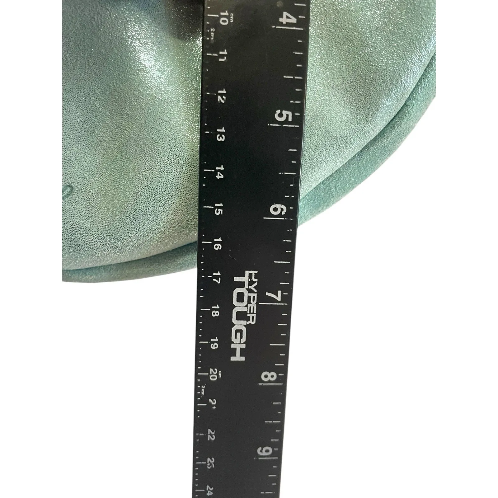 Sharif 1827 Metallic Mint Green Crescent Crossbody Half Moon Leather Bag NWT - Image 9