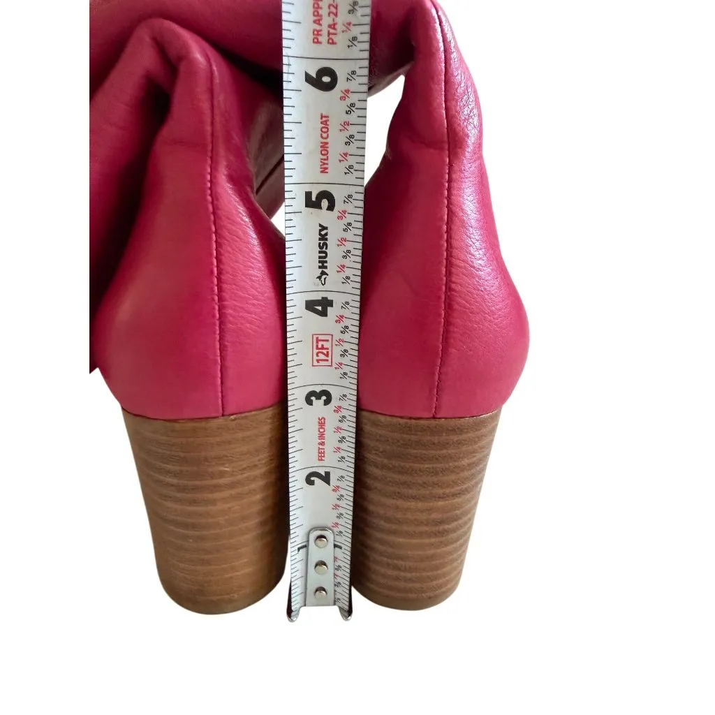 SILENT D Ubay Pink Leather Pull On Boots Size 38 / US 8 - Image 4