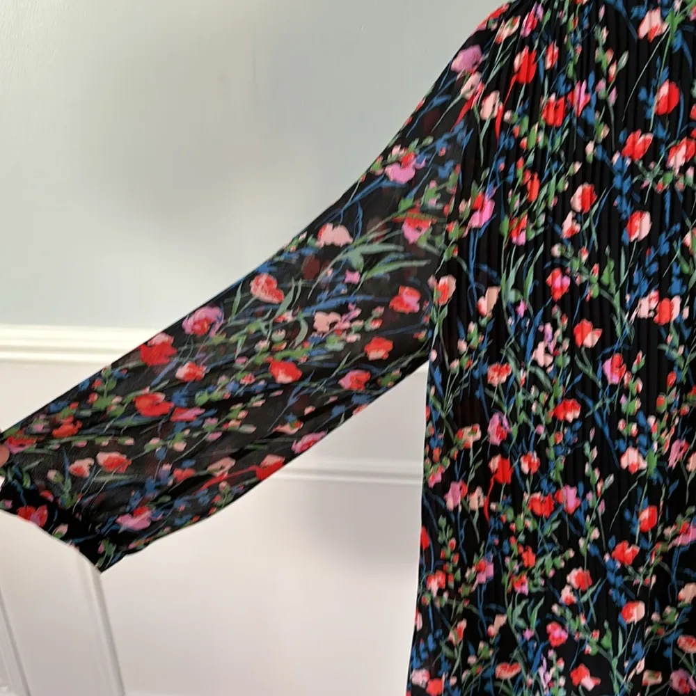 Zara The Annie Dress Floral Pleated Mini Flowy Dress XL Cottage Core Soft Girl - Image 6