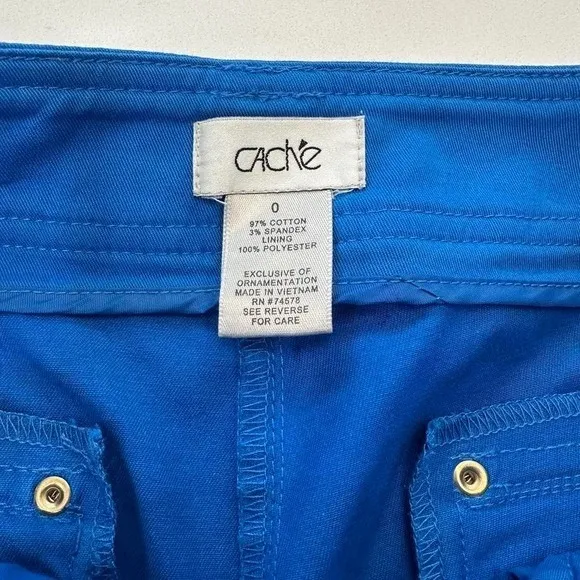Cache Shorts 0 Womens Royal Blue Bermuda Casual 11 Inseam Knee-Length - Image 3