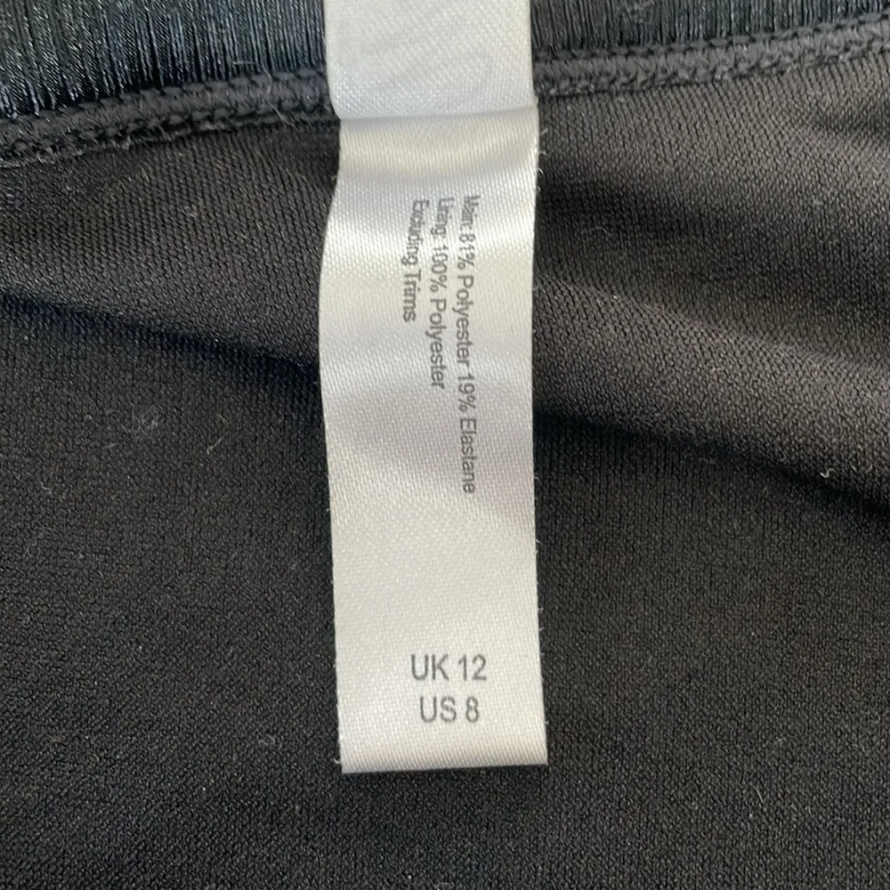 Wolf & Whistle Black Ribbed Nylon Hi French Cut Belted Bikini Bottom Size 8 - Image 7