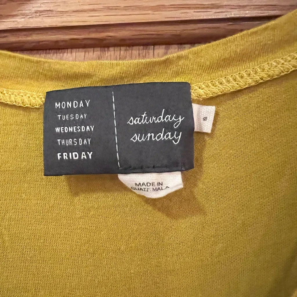 Saturday‎ Sunday by Anthropologie Yellow Tiered Ruffle Maxi Dress Size Small - Image 8