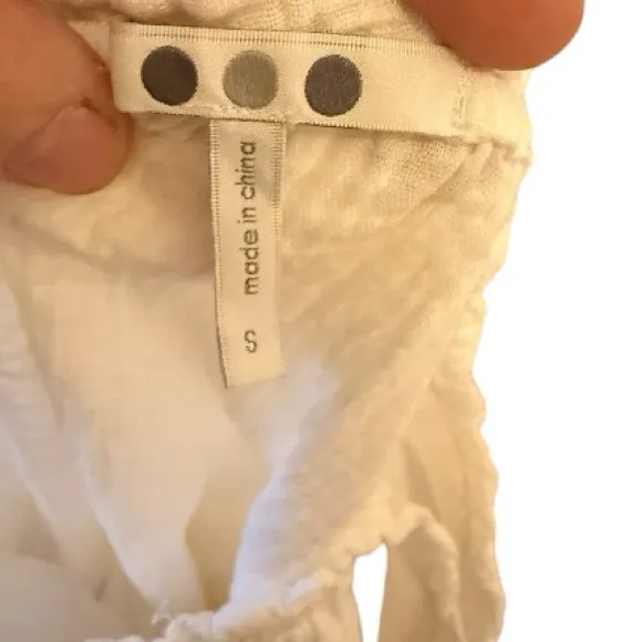 Three Dots Cotton Gauze White Top nwt - Image 7