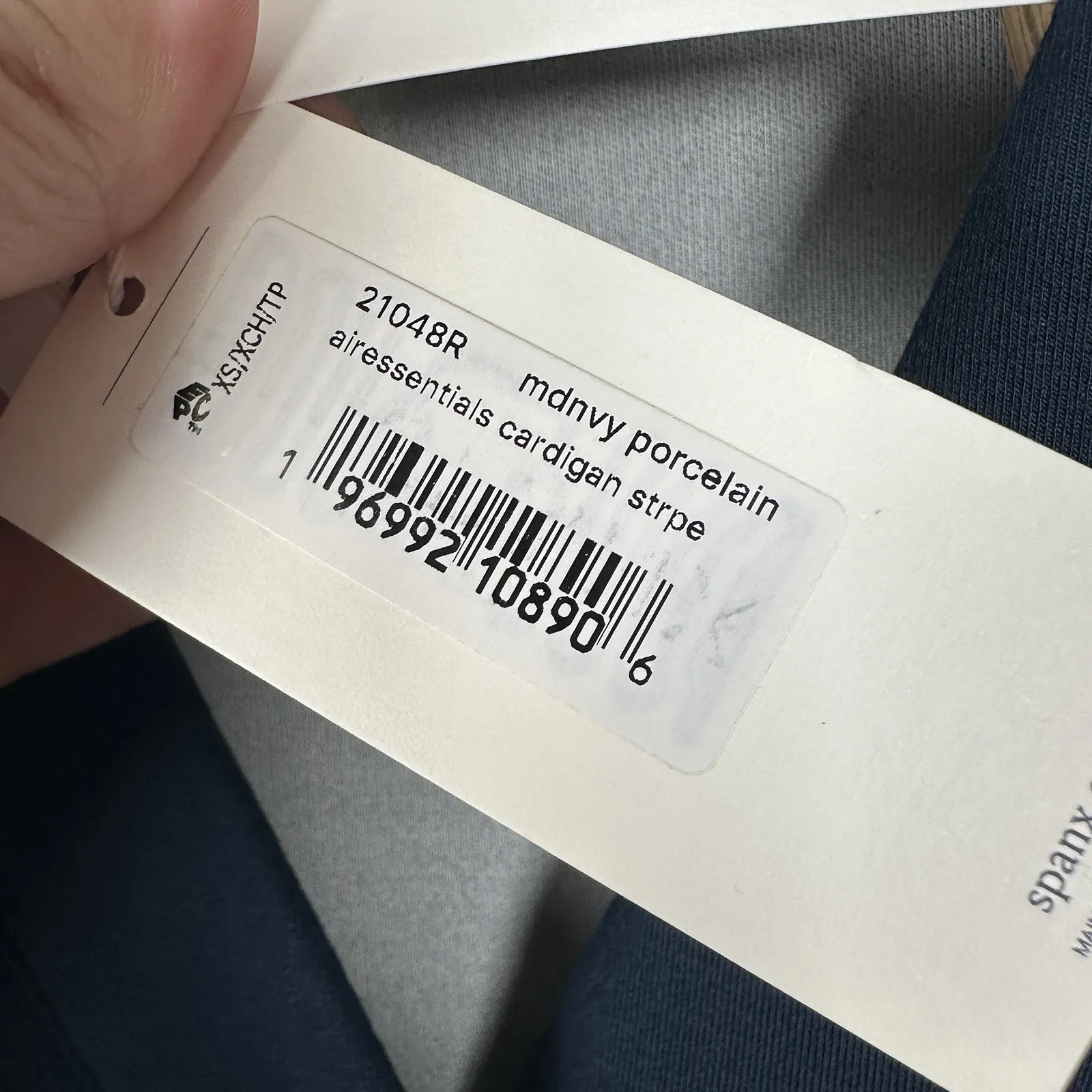 NEW Spanx Air Essentials Midnight Porcelain Navy Blue Stripe Cardigan Womens XS - Image 5