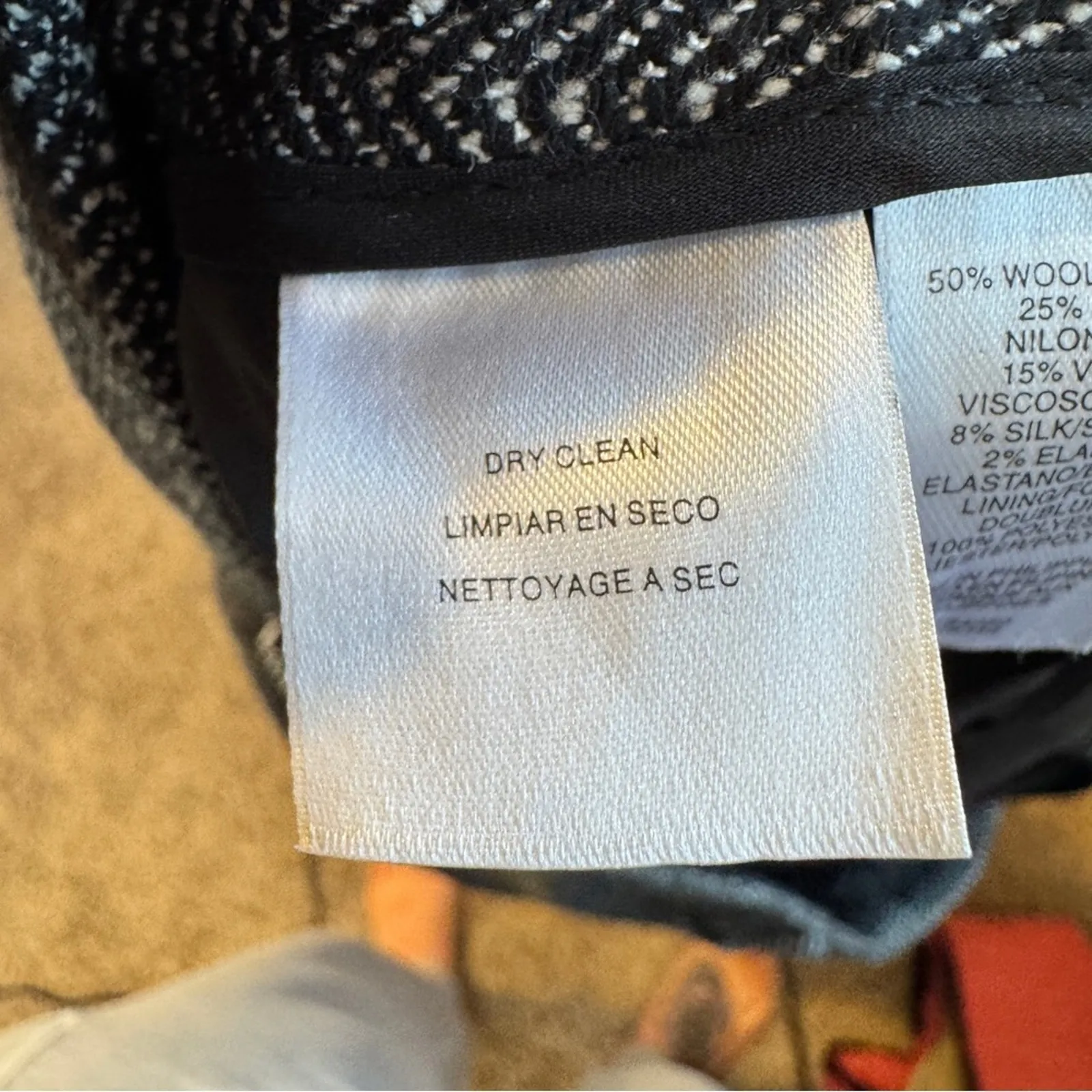 Anne Klein Grey Herringbone Wool Wide Leg Trouser Dress Pants Womens 14 Preppy - Image 9