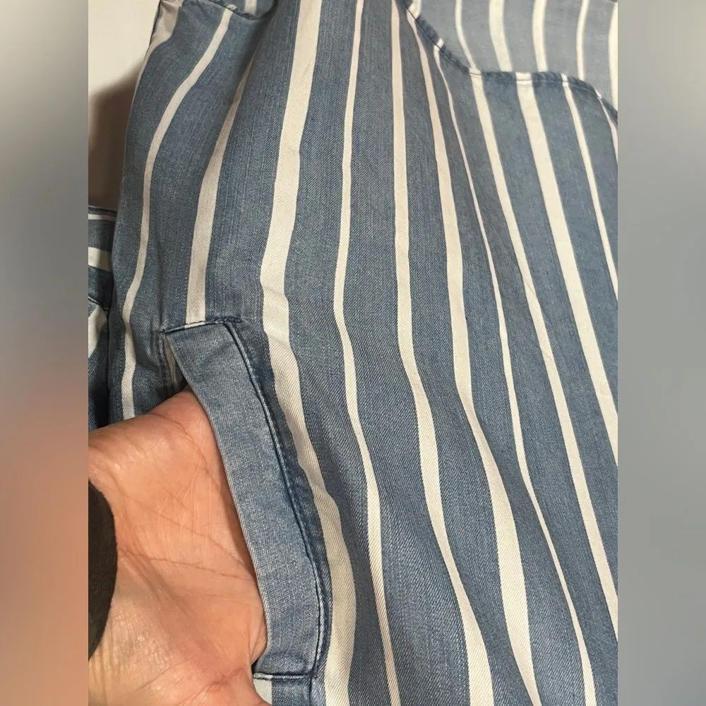 Velvet Heart Shirt Dress Blue Striped With Pockets Size Small - Image 8