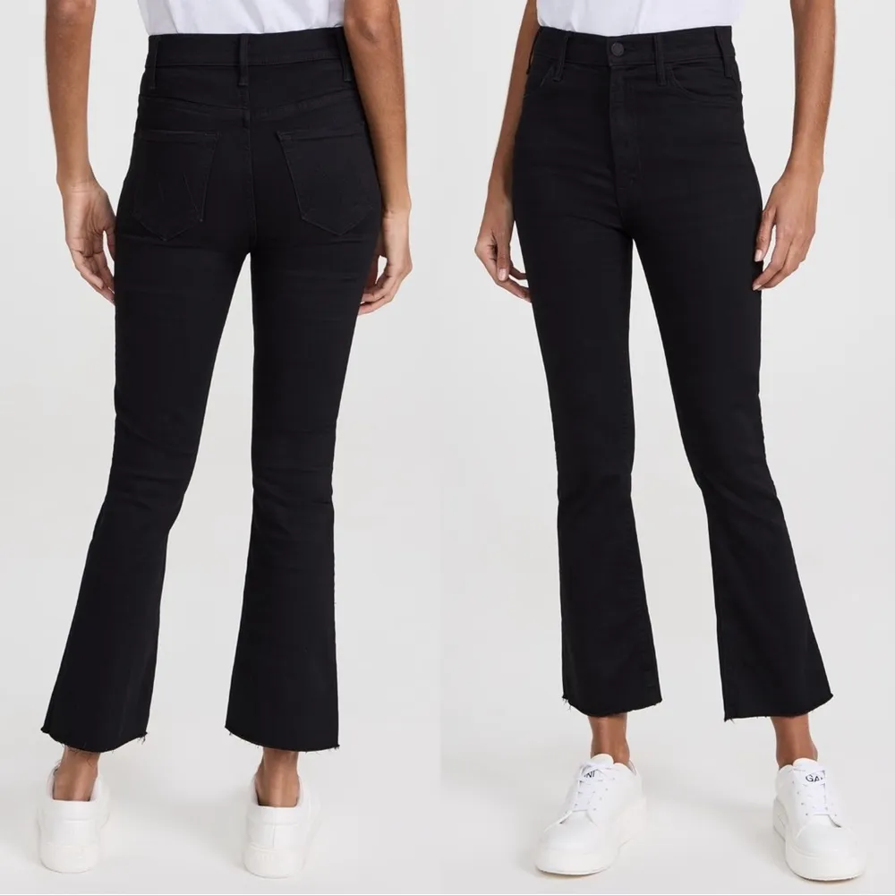 MOTHER • The Hustler Ankle Fray jeans washed black Not Guilty bootcut flare crop - Image 16