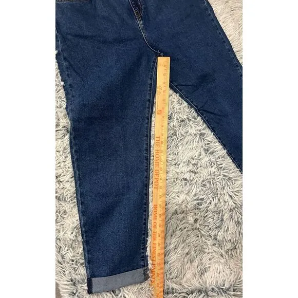 Denizen From Levi's Boyfriend Jeans Tag 28 Measures  33  Blue Dark Wash Denim‎ - Image 7