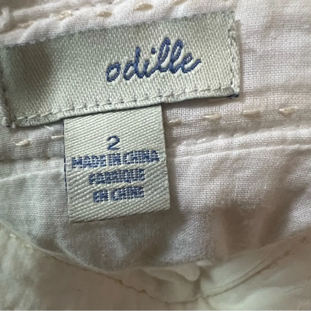 Odille Anthropologie White Linen Blend Peasant Skirt A - Image 8