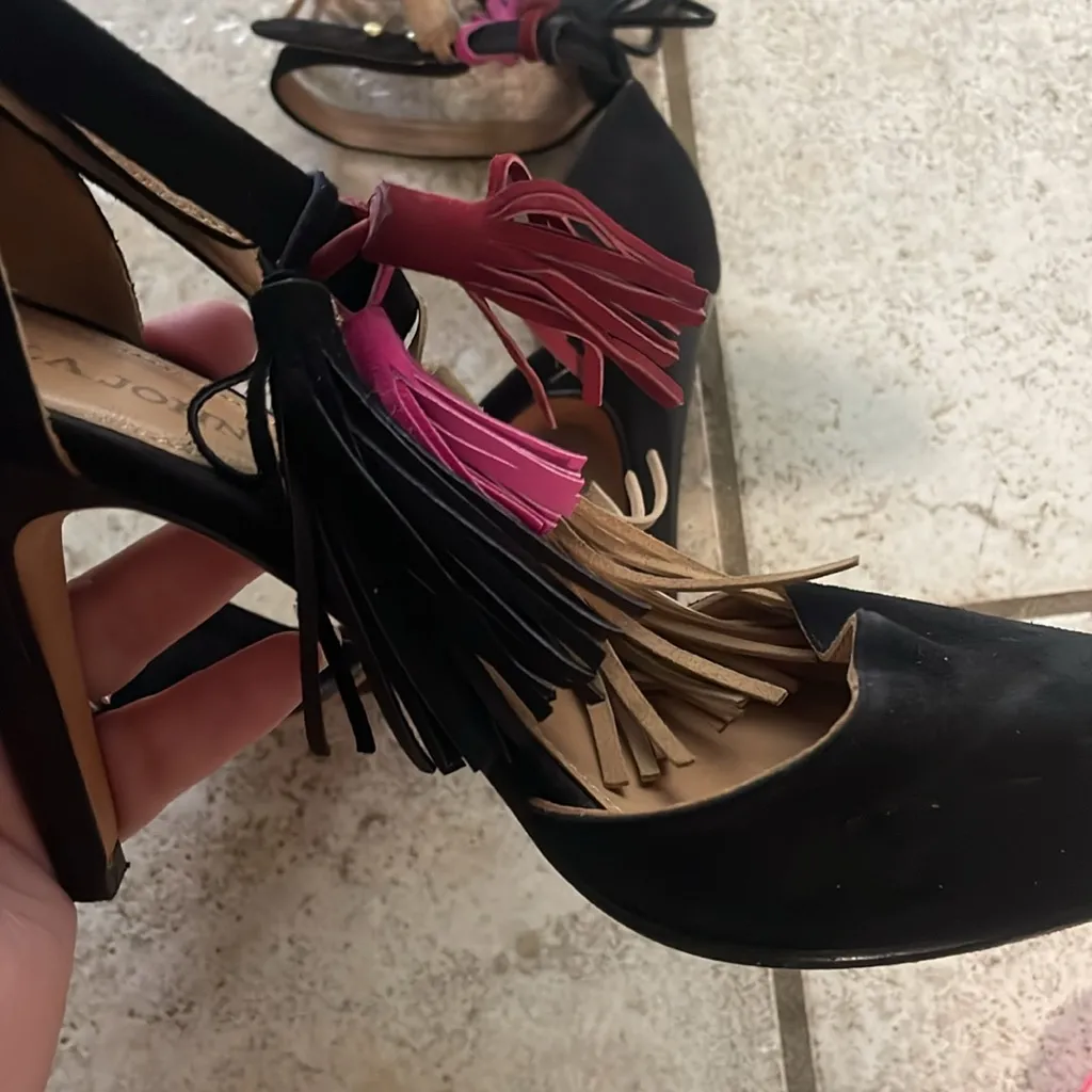 Ulla Johnson Tassel Kiki D'Orsay Suede Pumps Black - Image 13