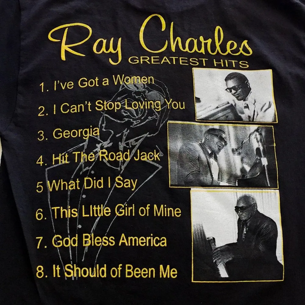 NEW VINTAGE 00s The Ray Charles Story Graphic Movie Rap Tee Shirt T Y2K 00s NWOT - Image 7