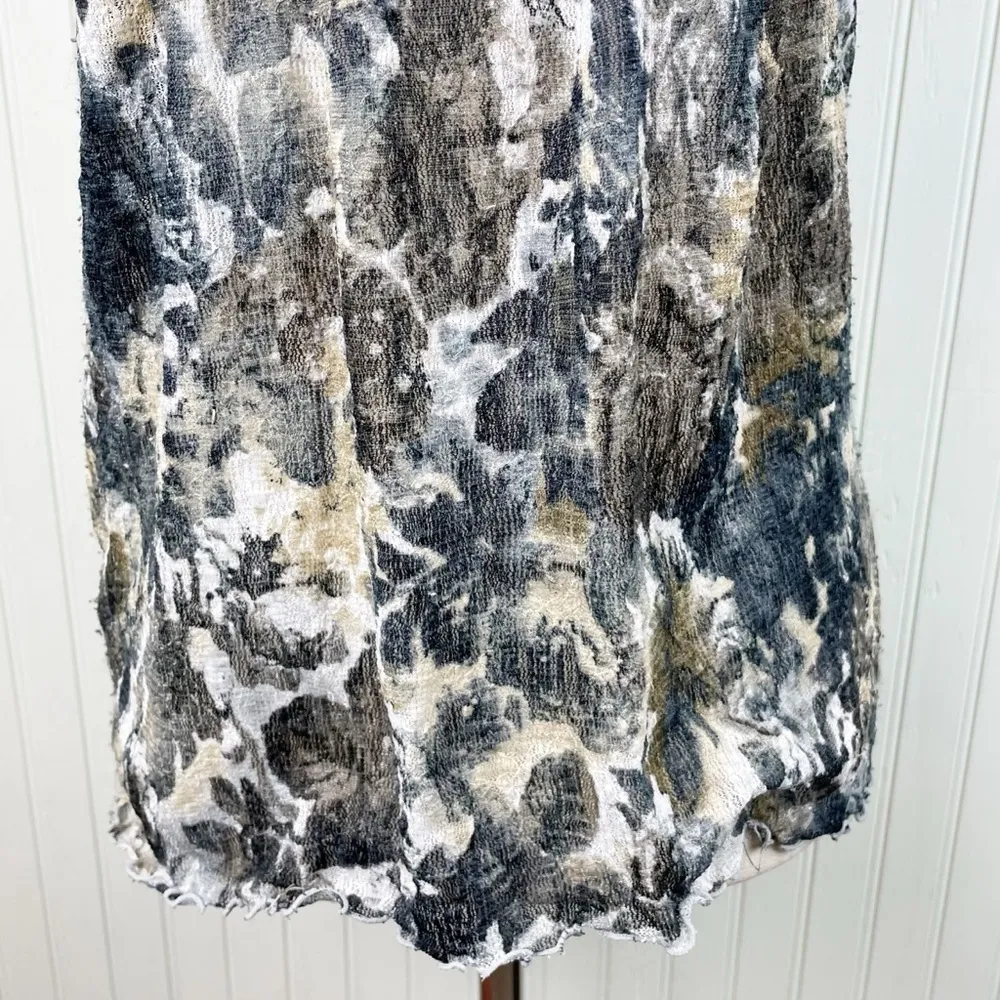 Free People Sheer Lace Ruffle Lettuce Hem Neutral Floral Print Tank Top Size XS - Image 4