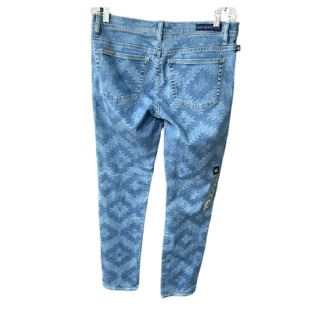 NWT Rock & Republic Aztec print size 12 Berlin skinny jeans. - Image 2