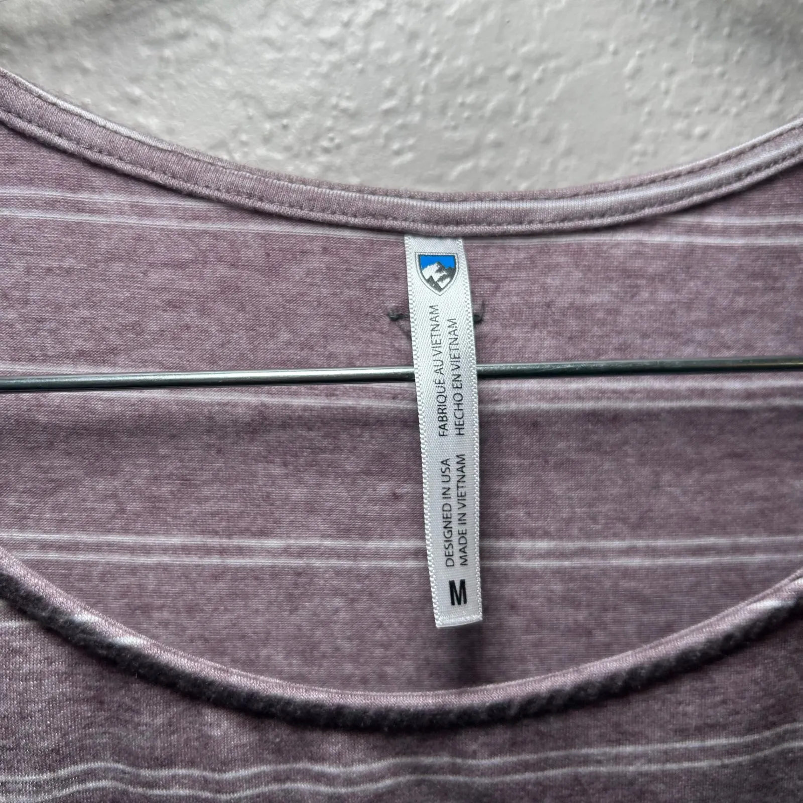 Kuhl Laurel Shirt purple white striped women's medium outdoor hiking gorpcore - Image 4