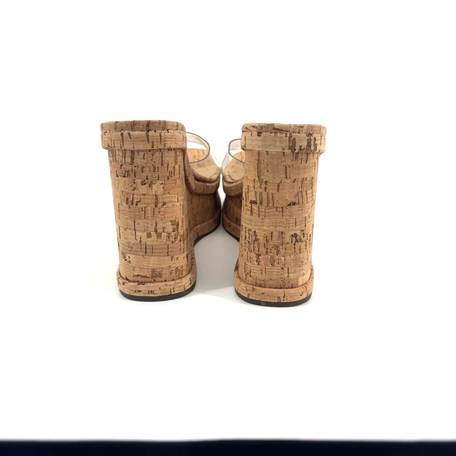 Schutz Dalle Vinyl Platform Sandals Sz 8 NWOB Cork Wedge Square Toe Slip On - Image 3