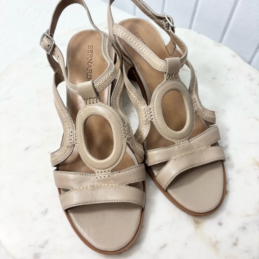 BERNARDO Lucinda Sandal Shoes Womens‎ Tan Strappy Round Block Heel Size 9 - Image 10
