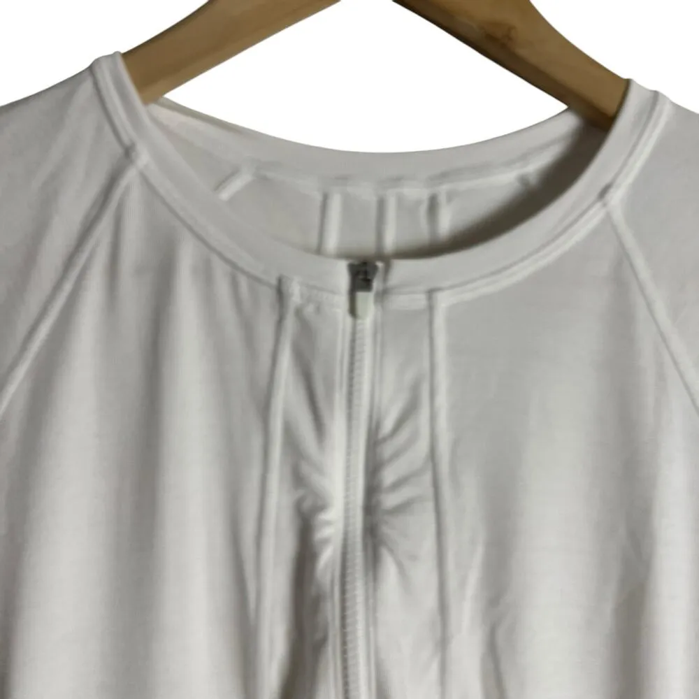 Athleta Pacifica White Short Sleeve Swim Surf Athletic Tee Size Medium - Image 2