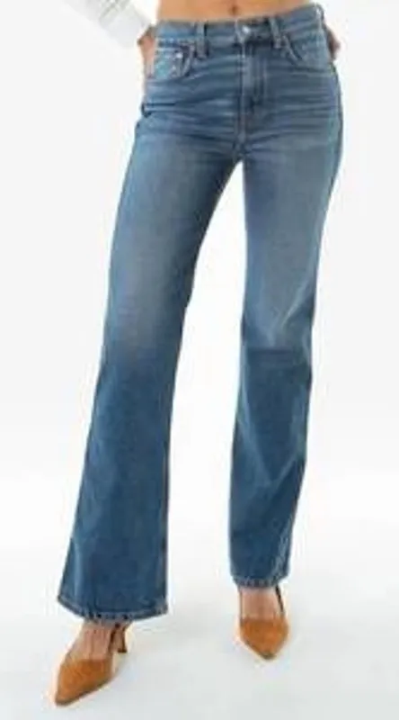 Etica Anya Modern High Rise Organic Cotton Flare Jeans Blue 27 - Image 1