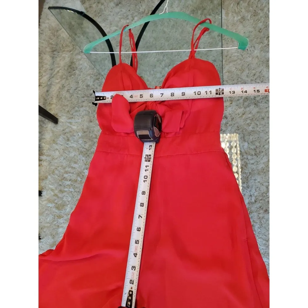 Romeo Juliet Women Red 100% Polyester Sleeveless Sweetheart Neck Jumpsuit Small - Image 11