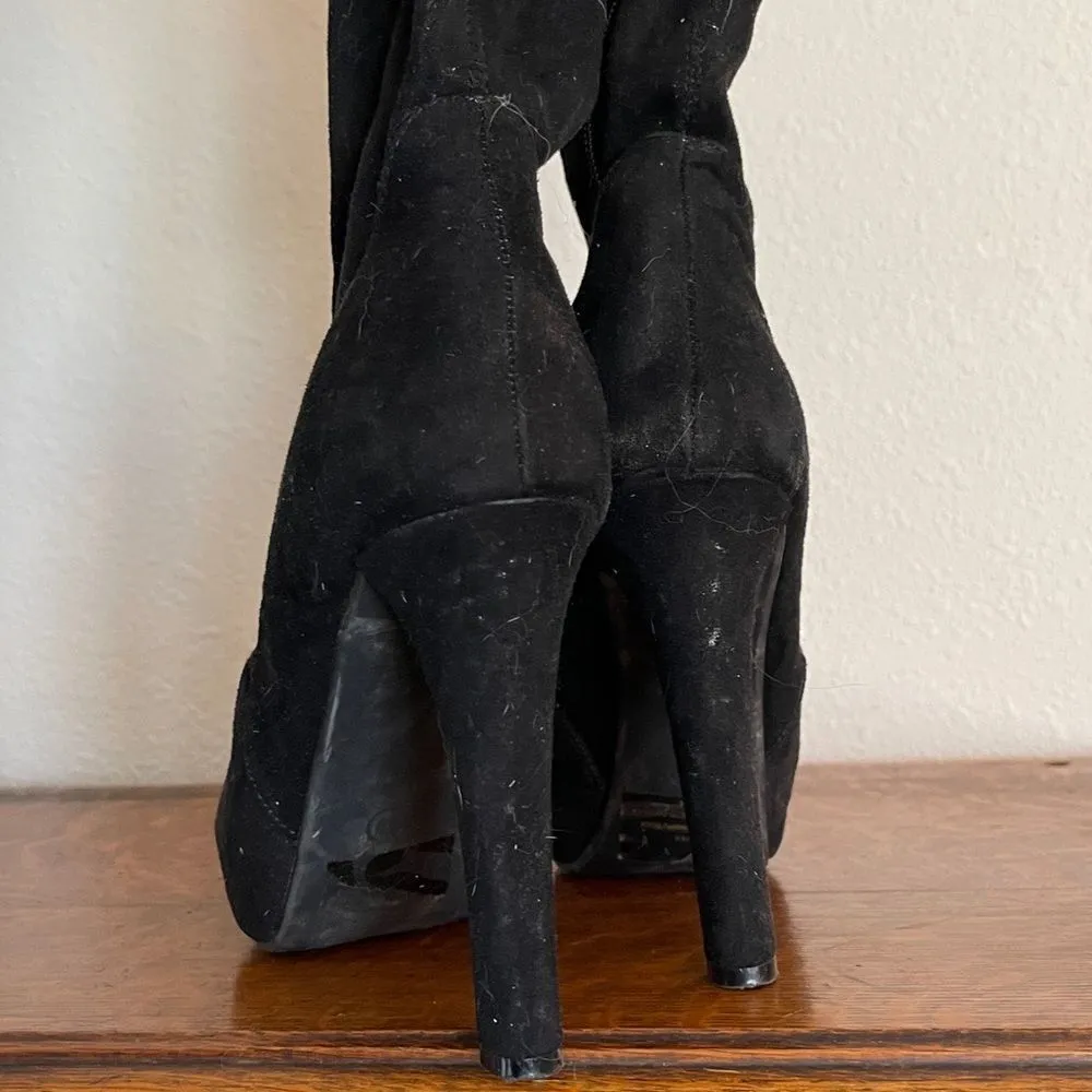 Black High‎ Heeled Tall Boots Black Size 7 - Image 3